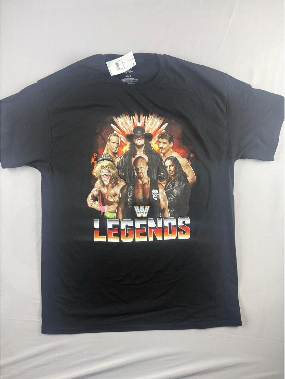 WWE Legends T Shirt Mens Large Black Graphic Wrestling Undertaker Stone Cold …